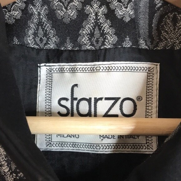 Vtg Sfarzo ladies button up printed detail coat blazer with shoulder M - Picture 7 of 12